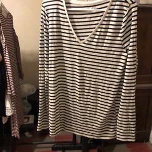A long sleeve shirt black and white stripes